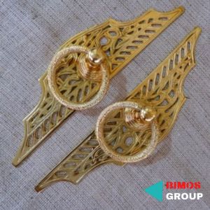 Handle Pintu Gagang tarikan Pintu Rumah Pagar Kuningan Gebyok 31cm - kuningan antik