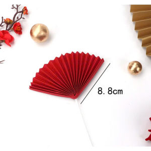 Bộ quạt giấy đỏ trang trí tết tiệc lễ hội trang trí năm mới 2025 TRT49