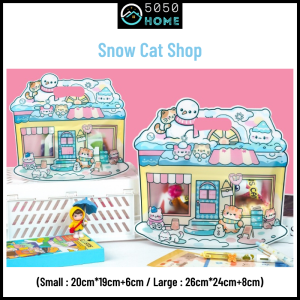5050HOME Snow Cat & Flower Puppy Shop Goodies Bag Birthday Party for Kids Door Gift Bag Childrens Day Packaging Bag