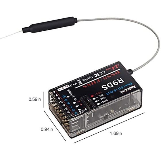 Receiver R9d รีซีฟ Radiolink R9DS 2.4GHz RC Receiver 9/10CH ใช้กับ AT9/AT9S/AT10II ...