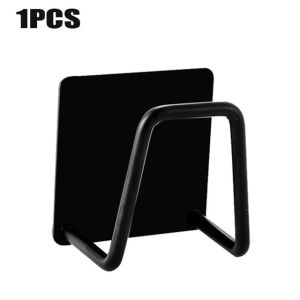 Kitchen Stainless Steel Sink Sponge Holder Self Adhesive Drain Drying Rack Wall Hooks Accessories