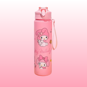 [COD] 800ml Sanrio kuromi melody cartoon plastic water bottle Sport Drink tumbler With Straw And strap ( Water Bottles Sport Drink Tumbler - Leakproof w/ Straw ) - Straw Large Capacity Drinking Cup Kuromi Lightweight Outdoor