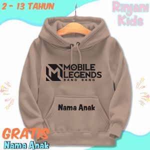 Hoodie Anak Custom Nama Mobile Legends - Desain Grafis Bahan Campuran Kapas Usia 2-13 Tahun