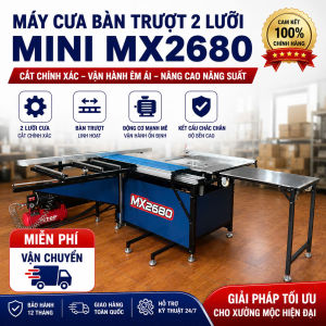 Máy Cưa Bàn Trượt 2 Lưỡi Mini MX2680 - Cắt Chính Xác - Vận Hành Êm - Năng Cao Năng Suất