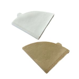 Kertas Filter Saringan Kopi V60 Drip 1 - 2 Serve / 1-4 cup isi 10 Pcs Putih Coklat Flat Bottom Cone - Penyaring Kopi V60