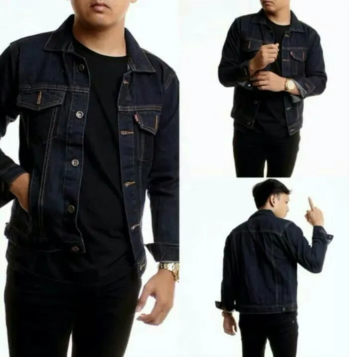 Jaket jeans blue store black