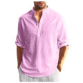 Designer Spring Summer Men's Casual Cotton Linen Solid Color Long ...