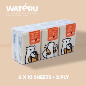 Tissue Wateru Premium Bamboo Tissue Pocket 6x10 Sheets