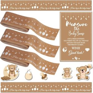 Baby Shower Games Belly Measuring 150Feet Tape How Big Is Mommy Belly Tape Measure Baby Bump Tape Measuring Tape Belly Blue Tummy Measuring Tape Party Favors Supplies for Boys Gender Neutral