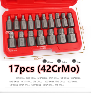 10pcs 13pcs 17pcs 25pcs Hex Screw Extractor Damaged Broken Bolt Remover Set Multi-Spline Bolt Set Hex Head Metal