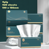 Facial Tissues 4ply Thickened 420 Sheets Pure Wood Pulp Tissue Paper Napkins Travel Size Travel Office Daily Use