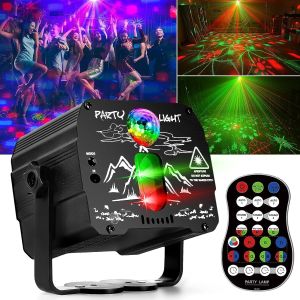 Party DJ Lights with Remote Control PortableDisco Ball Stage Light Sound Activated USB Powered Bright RGB Led Projector Strobe Lamp for Room Home Decor Birthday Gift Bar Rave Karaoke Xmas Show