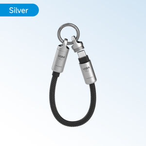Hagibis USB4 Portable Cell Phone Lanyard Data Cable USB C to Type-C Mini Short Cable Keychain 240w 80Gbps For iPhone16 Pro Thunderbolt 4/3 SSD Power Bank