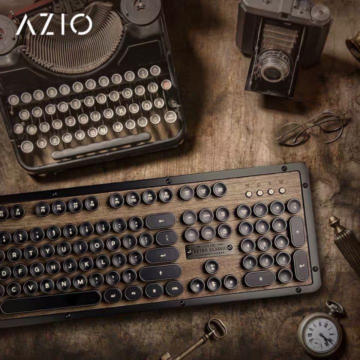 Bàn phím cơ bluetooth Azio Retro Classic (chính hãng) tặng đệm kê tay