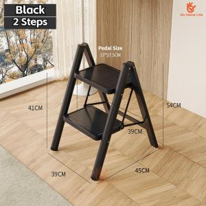 SG Stock Kitchen Step Stool Foldable Step Ladder Household Folding Kitchen Step Stool Kitchen Step Stool Multifunctional Thickened Ladder