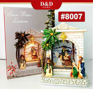 D&D Home l Holy Family Nativity Glitter with Music Christmas Sculpture Home Decor ( 8007 - 8008 )