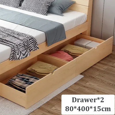 GOLD Super Single/Queen/King Size Bed Frame Solid Wood Bed heavy duty with Headboard Wooden Katil Kayu Platform Base Bedroom Furniture