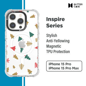 BUTTERCASE Inspire Magnetic iPhone 15 Pro/15 Pro Max Clear Transparent Case PC Protective Anti-Yellow Casing Drop Protection Cover With TPU Bumper