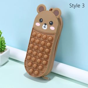 MEMGOUO Silicone Pencil Case Large Capacity Kawaii Design Stationery Box Multifunctional Zipper Closure Pencil Box Student Stationery