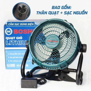 Quạt Pin BOSHUN BS-Q1202 Lồng Quạt 12inch Cò Vô cấp Chỉnh Tốc Gập Lên Xuống 360 độ Có Móc Treo