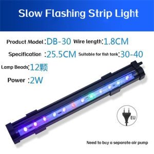 V.top Lampu Celup Aquarium 25cm/45cm/55cm Lampu Gelembung Batu Aerator Lampu Akuarium