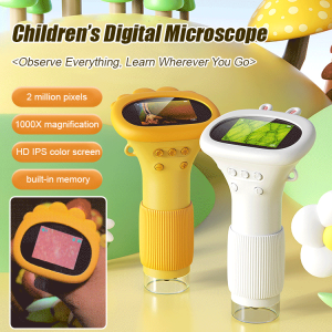 Portable Optical Microscope Magnifier Toy Educational Science Exploration Multi Magnification Kids Curiosity Gift Multipurpose Handheld Durable Multi-color Visual Experience