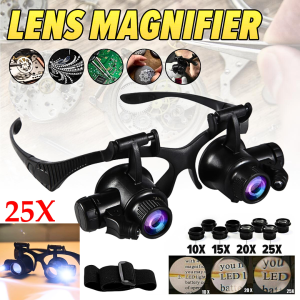 COD ZEAST Kacamata Pembesar Servis Jam Zoom 25x Magnifier dengan 2 LED - 9892GJ