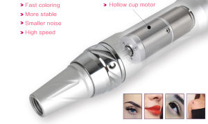 Rose Golden Wired & Wireless PMU Pen With 1R 3R 5R 5F 7F Embroidery Cartridges for Semi Permanent Tattoo Eyebrow Lip and Eyeliner