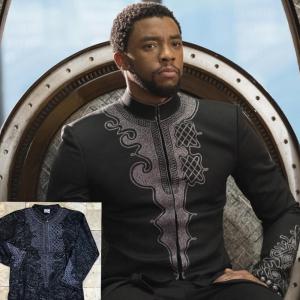 VM Baju Koko Muslim BLACK PANTHER Motip Hitam M to Big Jumbo XXL