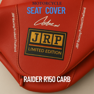 RAIDER R150 CARB MOTORCYCLE SEAT COVER COLOR RED LIMITED EDITION LIHA TEXTURE