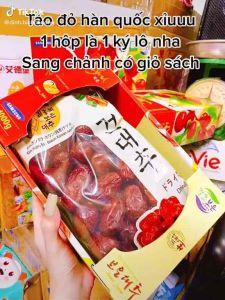 Hộp 1KG Táo Đỏ Sấy Khô Hàn Quốc 100% Organic Thảo Mộc Thiên Nhiên Dưỡng Nhan Dưỡng Huyết An Thần