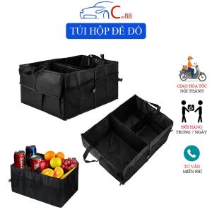 (140) Túi Vải Lớn Dạng Hộp Để Đồ Cốp Ô Tô Gấp Gọn Tiện Lợi