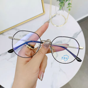 IMPALA JS6003W Kính Mắt Cận Thị Thời Trang Cho Nam Và Nữ Kính Mắt Màu Xanh Dương Anit Gọng Kim Loại Phong Cách Hàn Quốc Ống Kính HD Chống Tia UV