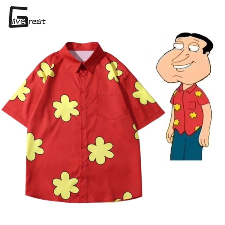 LIVE GREAT |Áo phông Nam-Family Guy Giggity Ah Q Phù Hợp Với áo màu đỏ Bởi Glen quemmel Mùa Hè Áo Sơ Mi Ngắn Tay T-Shirt Unisex