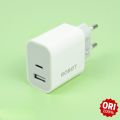 Adaptor ROBOT 2 Colokan USB-A dan Type-C Fast Charging Iphone RT-K8+ Plus Kepala Charger Robot USB Type C 12W 2.4A Power Delivery PD Fast Charging Adaptor Casan Batok K8+  Charger HP / Charger Robot / Charger Original / Adapter Original / Adapter. 