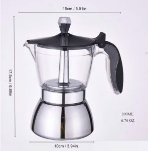 [BPCF013][CAO CẤP] Bình pha cà phê MOKA POT. Bình dưới INOX bình trên nhựa ABS. Dùng cho mọi loại bếp. DẦY DẶN CHẮC NẶNG