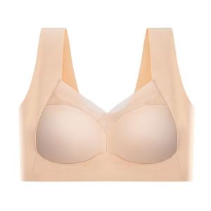 Plus Size L-3XL Womens Bra Ice Silk Breathable Lightweight Comfortable Push Up Tank Top Underwear