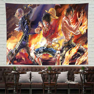 One ชิ้นผ้าลายยิปซีตกแต่งผนัง Luffy ผ้าฉากหลังเครื่องตกแต่งฝาผนังการ์ตูนอะนิเมะแขวนผ้าม่านติดกำแพงพื้นหลังหน้าแรกห้องนั่งเล่นตกแต่ง Ins