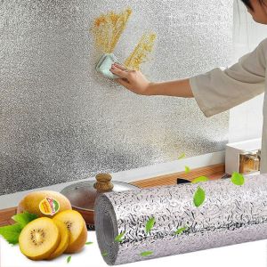 Giấy bạc dán bếp cách nhiệt/ Cuộn decal dán tường nhà bếp chống thấm bền đẹp 2m - 3m x 60Cm