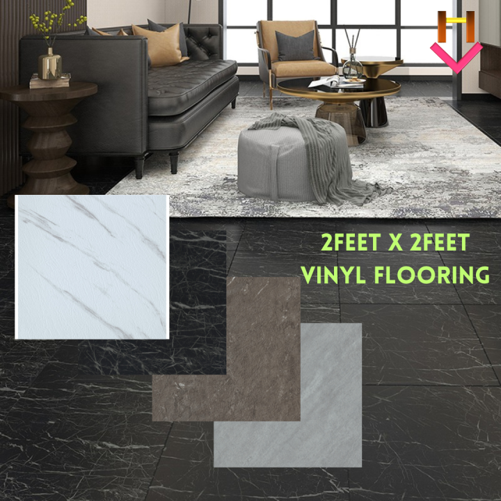 10 pieces 60x60cm Self Adhesive Vinyl Flooring PVC Floor Panel Marble