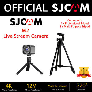 SJCAM M2 Live Stream 4K Desktop Standing Camera with Professional Tripod 720 ° Rotation Plug and Play