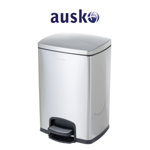 AUSKO N2101 | 22L 30L 50L | Step Pedal Bin | Stainless Steel | Soft Closing | Dustbin | Multiple Sizes