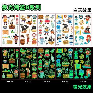 [ready stock] Tattoo Stickers Luminous Child Kid Temporary Fake Tattoos Glow Paste on Face Arm Leg Party Decorations