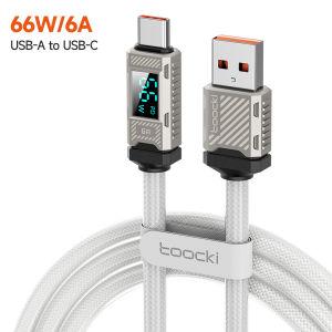 Toocki 100W Loại C để Loại C kỹ thuật số LED hiển thị Cáp sạc nhanh dữ liệu dây cho điện thoại Hợp kim kẽm Loại C Los Cáp
