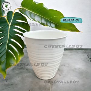 POT BUNGA TANAMAN TINGGI TAWON PIRUS PUTIH ORIGINAL BUDI JAYA PLASTIK