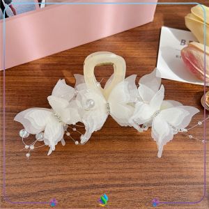 BF-C1384 Jepit Rambut Wanita Motif Kupu Kupu Mutiara Jepitan Butterfly / Hair Claw Jeday Rambut