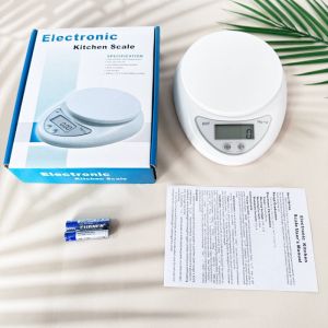 เครื่องชั่งดิจิตอล จอLED ที่ชั่งตวงอาหาร ปรับได้3หน่วย แม่นยำ ชั่งได้ 1g/5Kg พร้อมส่งจากไทย