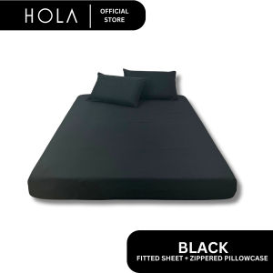 HOLA Bedsheet | Printed Cotton | Full Garter Fitted Sheet + 2 Zippered Pillowcase - Industrial Colors