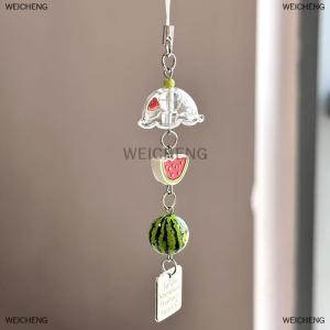 [COD] WEICHENG Transparent Keychain Cute Wind Chime Pendant Keyring Mobile Phone Lanyard Kawaii Bag Decorative Accessories Home Decorations