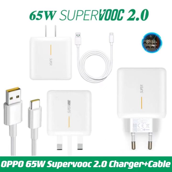 OPPO 65W Supervooc Fast Charger SUPERDART Charger US/UK/EU Set 10V  UK Plug For OPPO Realme Reno Pro Pro 6z Pro Pro Find X2 Pro 